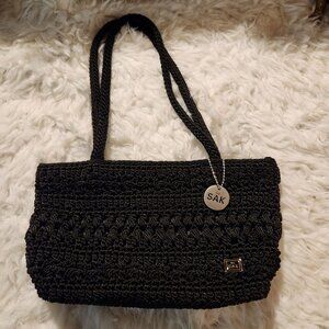 The Sak Hand-Crocheted Black Shoulder Bag Boho Cottage Fairy